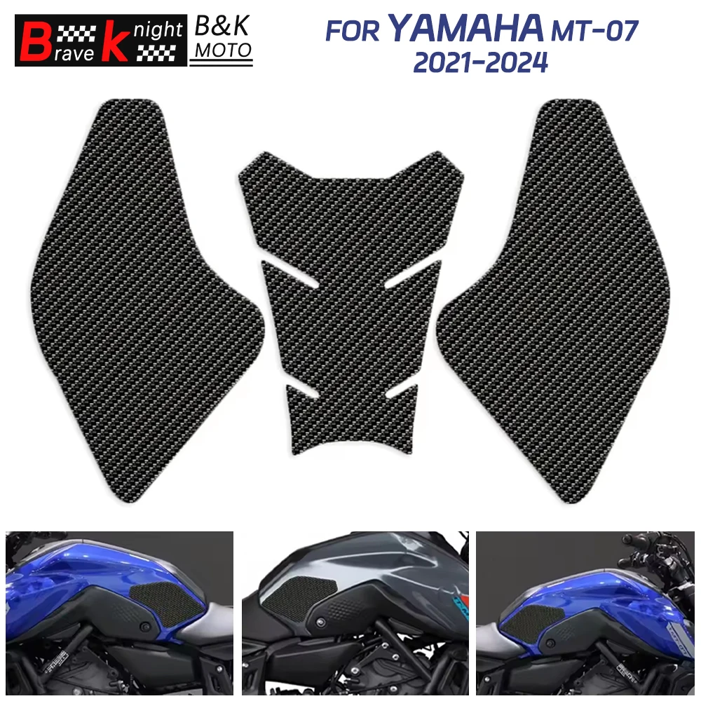 

MT-07 2023 Motorcycle Protector Tank Pad Side Grips Oil Knee Matte Anti-slip Stickers Decals for Yamaha MT-07 2021 2022 2023