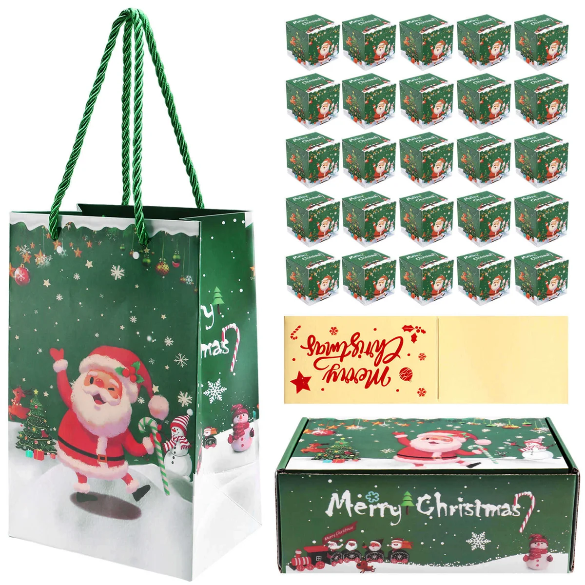 A72P Christmas Money Box Set Gift Box Explosion for Money Christmas Money Box for Cash Present Pull (Green 25pcs)