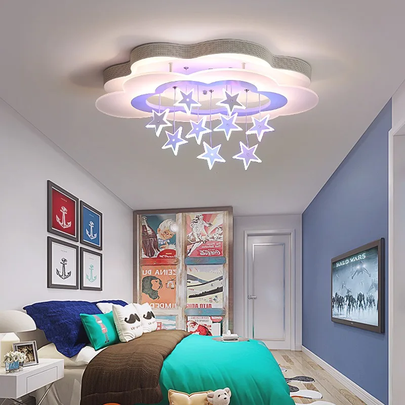 Kids\' Room Cloud and Star Design Style Ceiling Light Home Decor for Boys Girls Room Decoration Lamp Home Ceiling Lamp Furniture