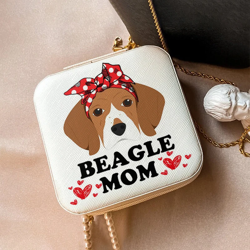 Beagle Bagel Dog Caixa De Armazenamento De Jóias Portátil para Mulheres, Organizador De Jóias Simples, Caixa De Presente, 1Pc