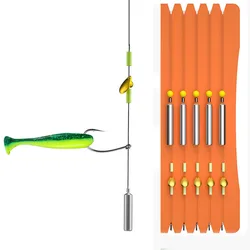 Juego de aparejos de pesca de lubina, Set de aparejos de pesca de Texas de 5 unids/set, #2 #1 #1/0 3,5g 5g 7g 10g, Sinker de tiro caído, Kit de aparejo de Carolina