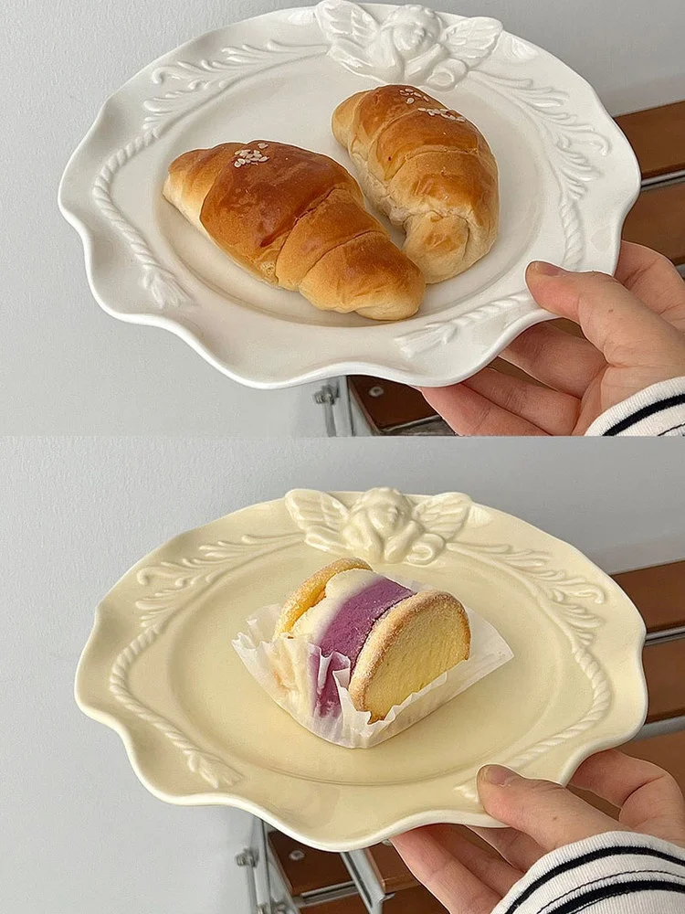 Sugar Miss Cerc Plate Ins Sle Relief Dinnerware High Aesthetic Western Cuisine Dert Breakfast Plate Commercial Use