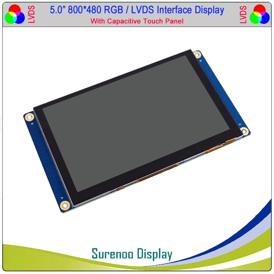 5" 5.0" inch 800*480 40P/0.5 RGB LVDS TFT LCD Module Display Screen Capacitive Touch Panel Compatible Alientek STM32 Board