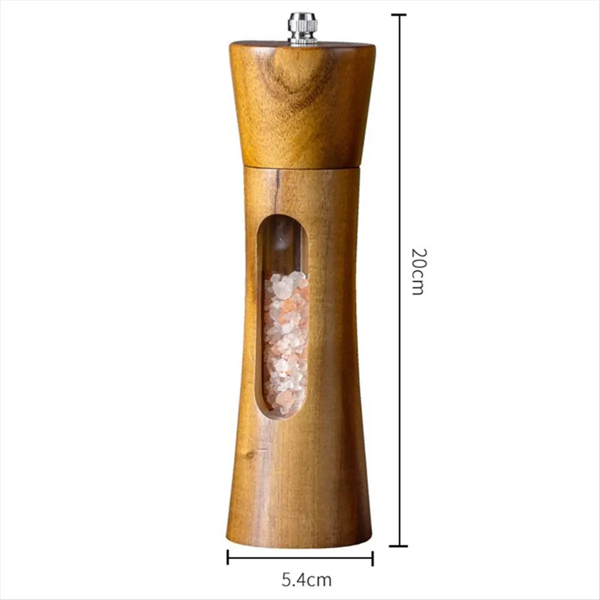 A67T NEW Acrylic Pepper Mill Sets,Manual Wooden Salt and Pepper Grinder with Ceramic Core Spice Shaker Tools Sets