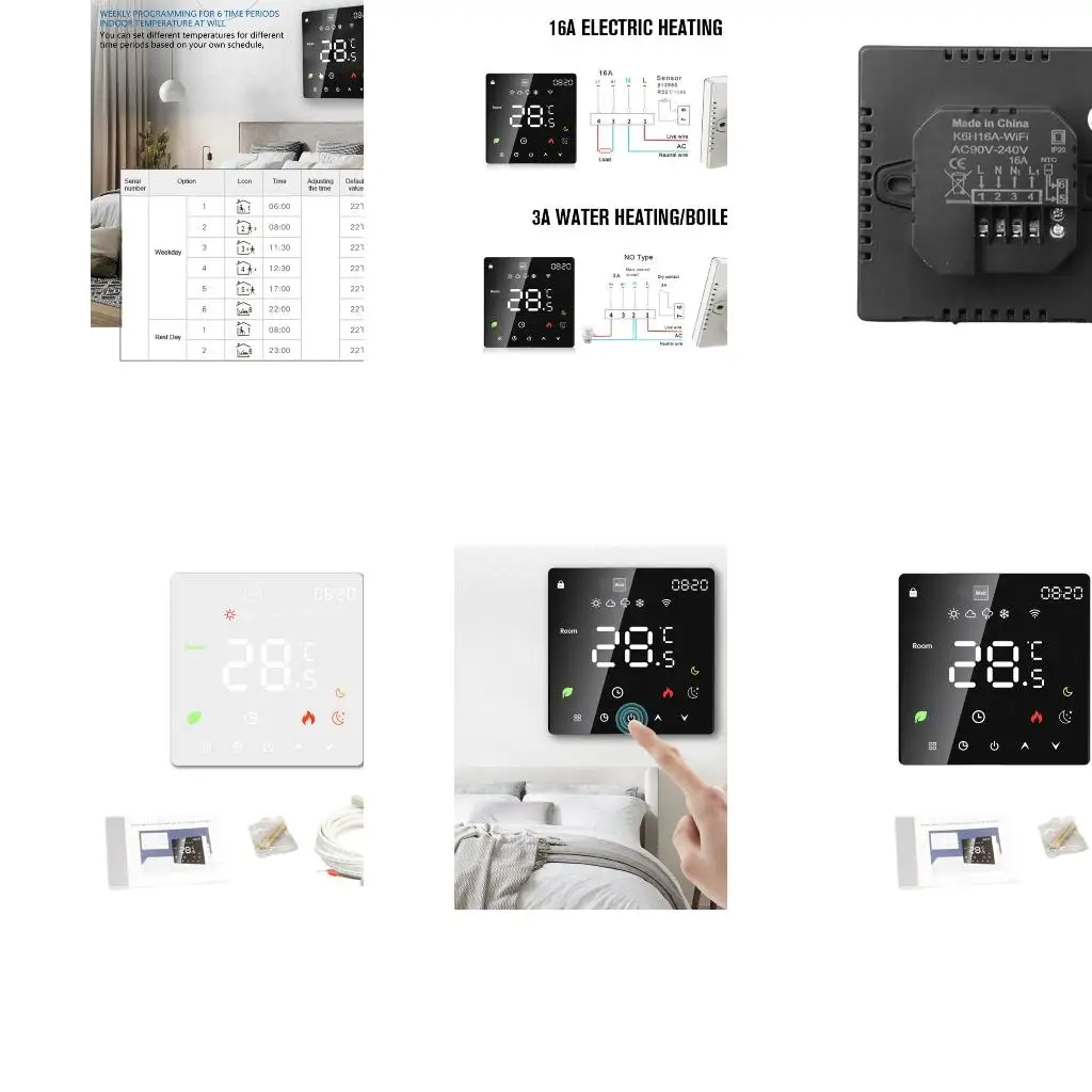 

WiFi Enabled Thermostat With Digital Display For Water Electric Floor Heating 3A Current Capacity