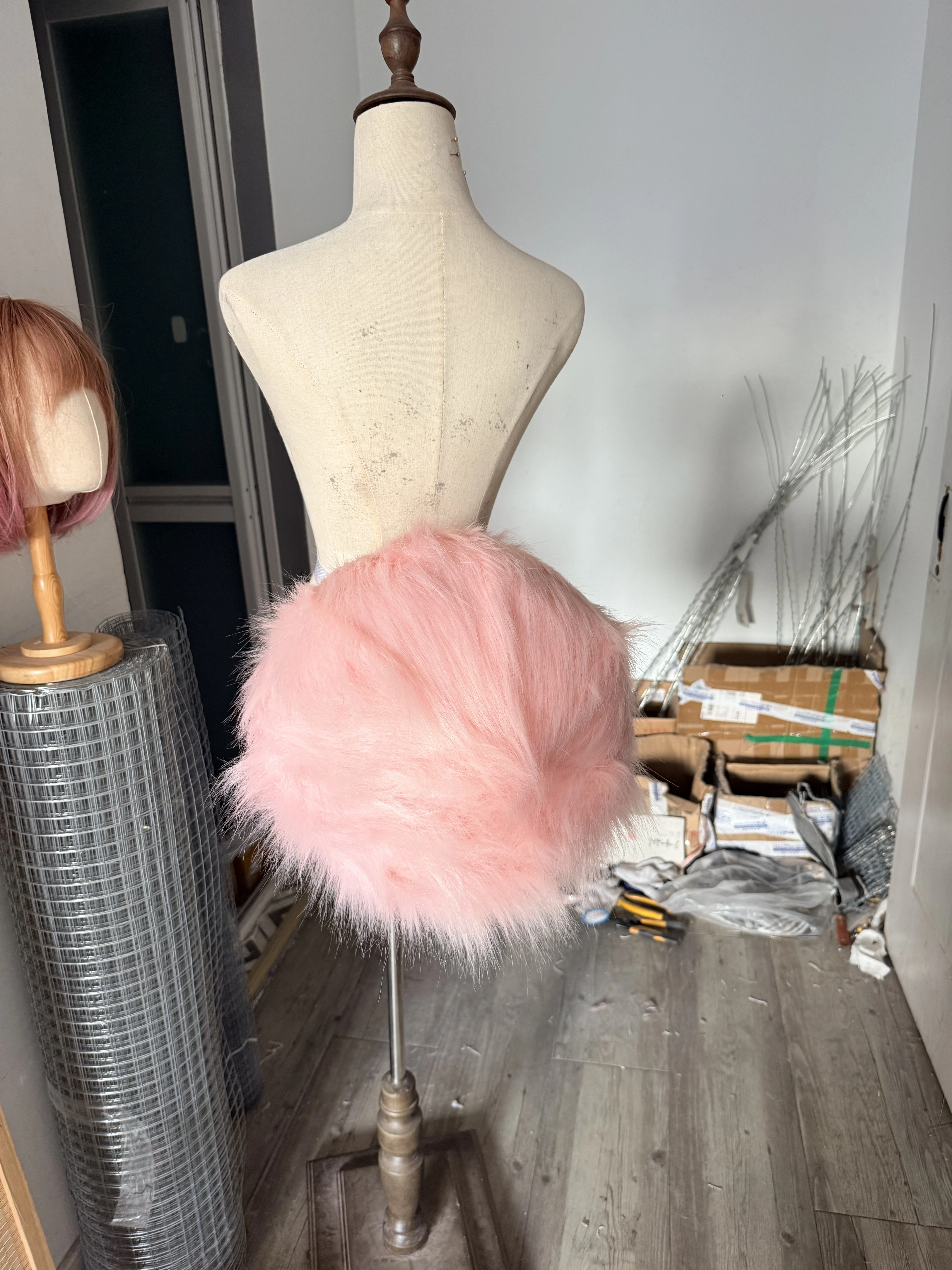 Pink and White Rabbit Tail Cosplay Props Are Custom-made Cosplay Accessories