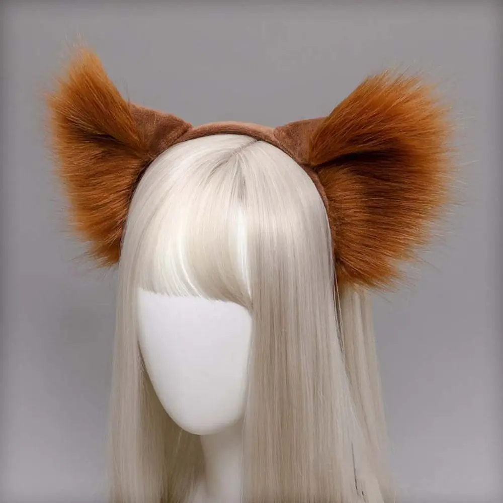 Niedliche Plüsch Fuchs Katzen ohren pelzigen künstlichen Stirnband Tierohren Kopf bedeckung Nachahmung Lolita Cosplay Haarschmuck Halloween