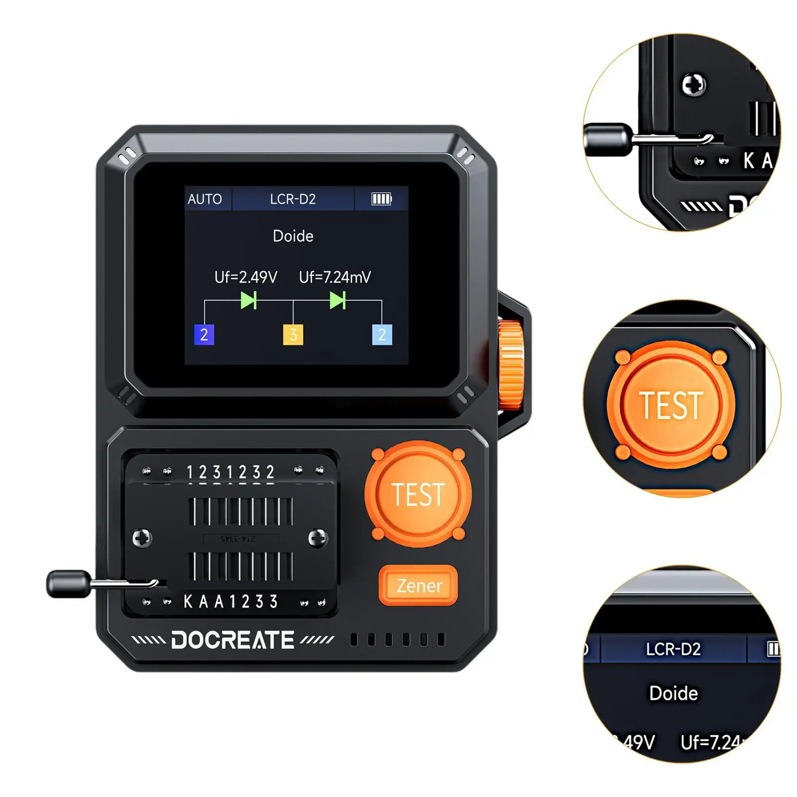 D2 Transistor Meter Compact Versatile LCD Display for Npn Inductor Diode