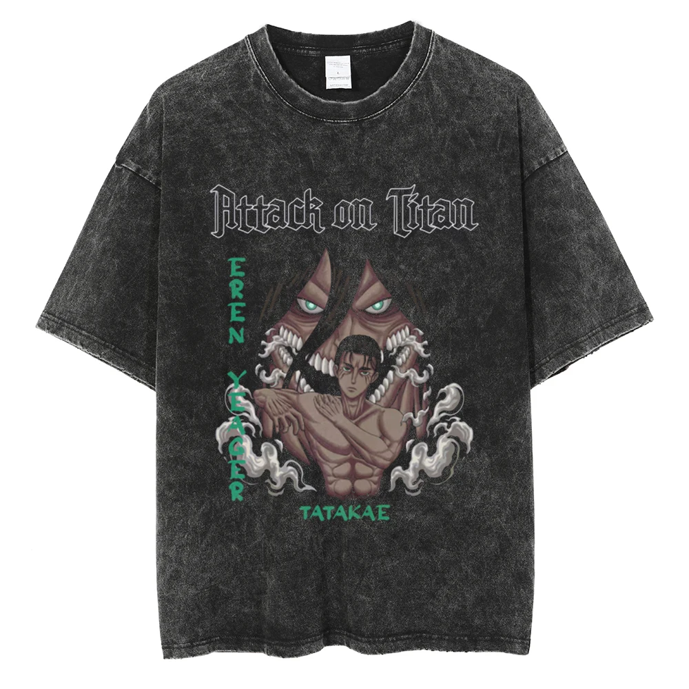 

Летняя мужская футболка с графическим принтом в стиле аниме 2025, хлопковая футболка в стиле Харадзюку с короткими рукавами, уличная одежда в стиле хип-хоп, топы