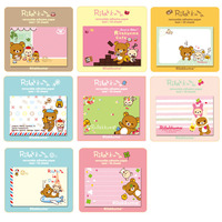 1 Pcs Adhesive Rilakkuma Stickers Molang Cartoon Kawaii Cute Memo Pad Sticky Notes Girl Office School Supply Stationery Notepad