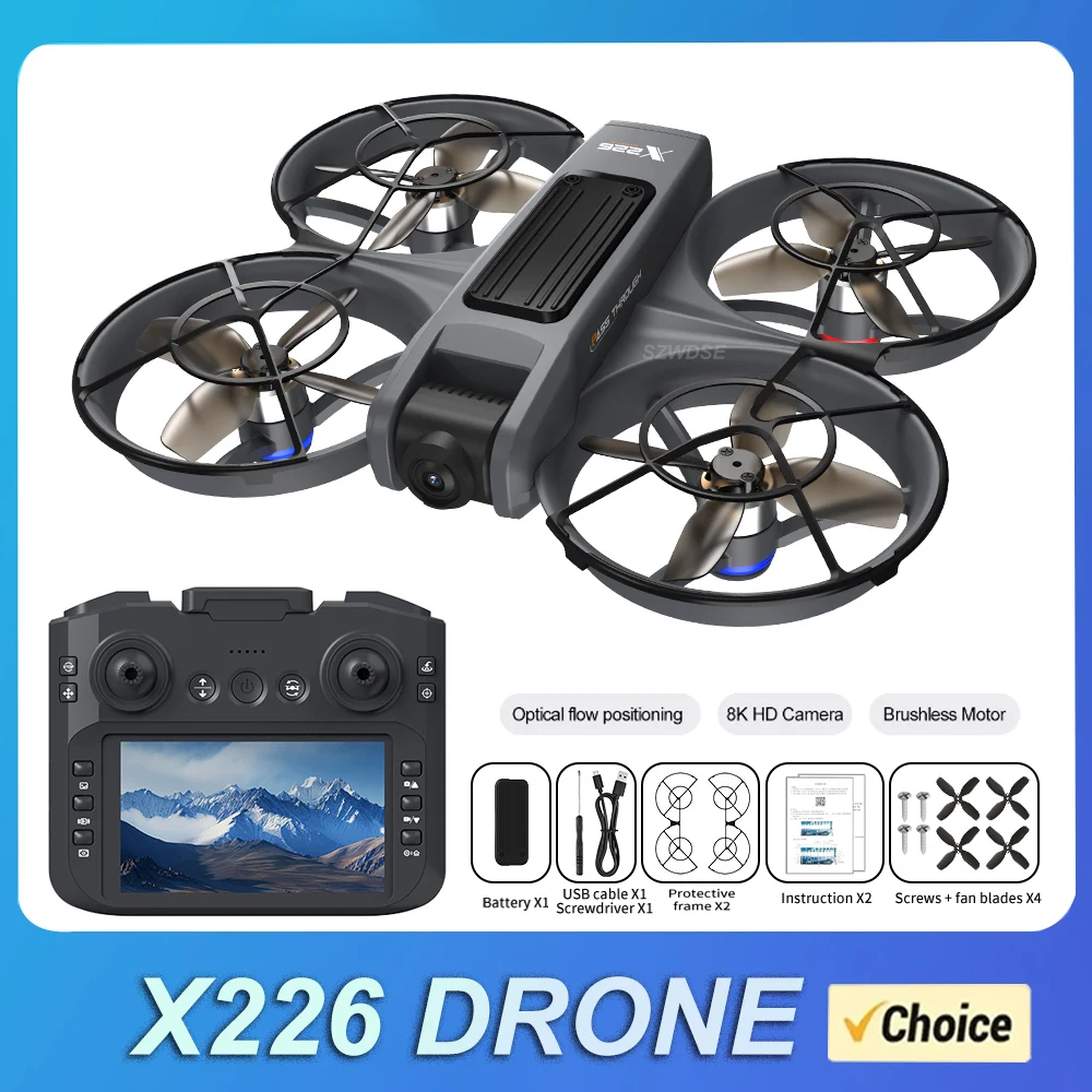 NEW X226 RC Drone 2.4G 5G WIFI 4K Professional HD Dual Camera Aerial Photography Screen Remote Control Dron Quadcopter Toys Gift