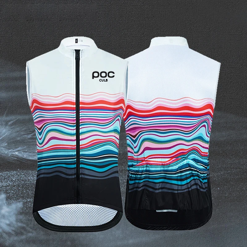 New CULB POC Night Riding Road Bike Summer Windproof Waterproof Charge Riding Vest Graffiti Color blocked Edition