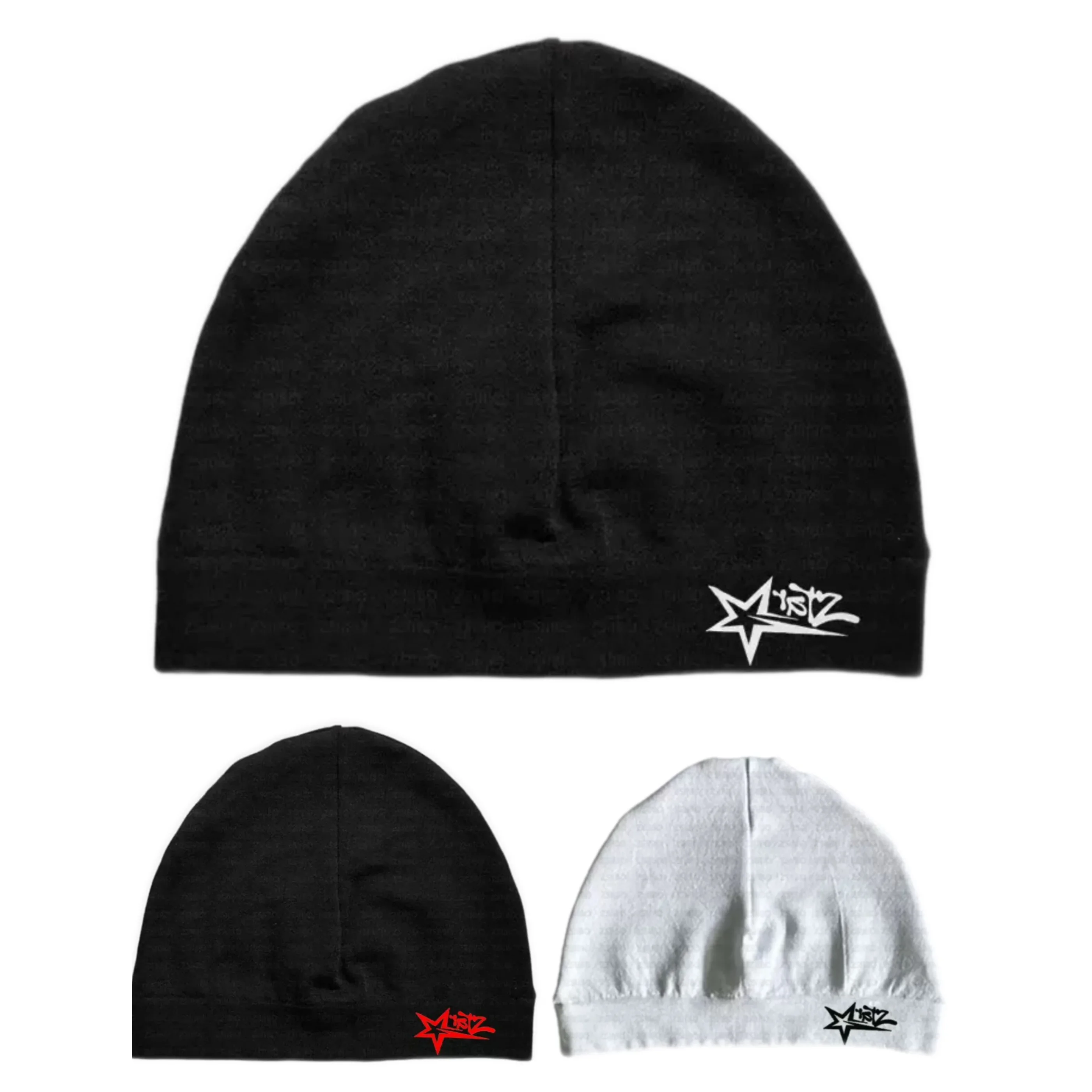 Star printed nylon knitted hat, hip-hop retro trend, high elasticity, outdoor sports, warm and breathable skull hat