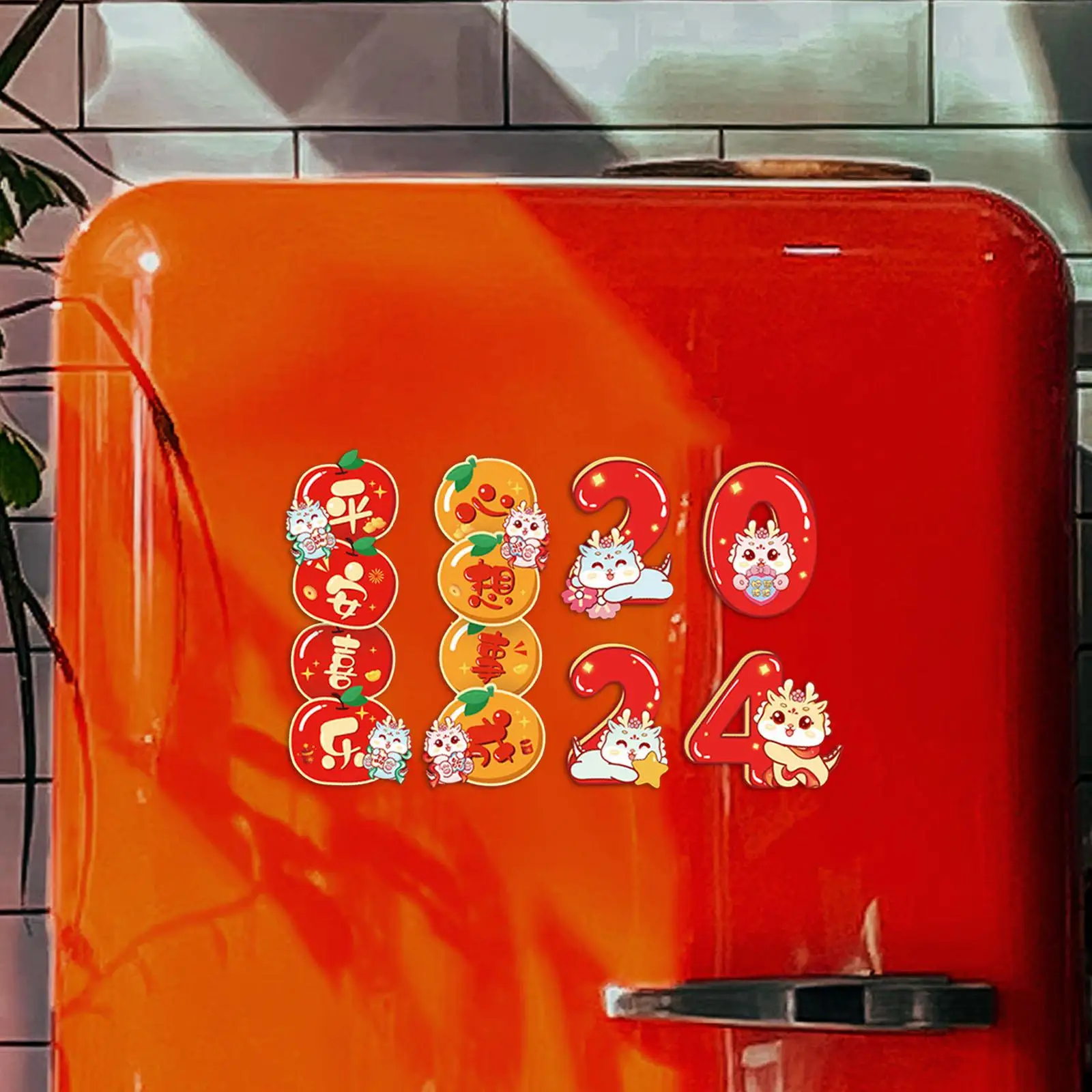 Chinese New Year Fridge Magnets 2024 Resin Dragon Decor Cute Refrigerator Magnet Set for DIY Craft Gift Home Kitchen Kitchen