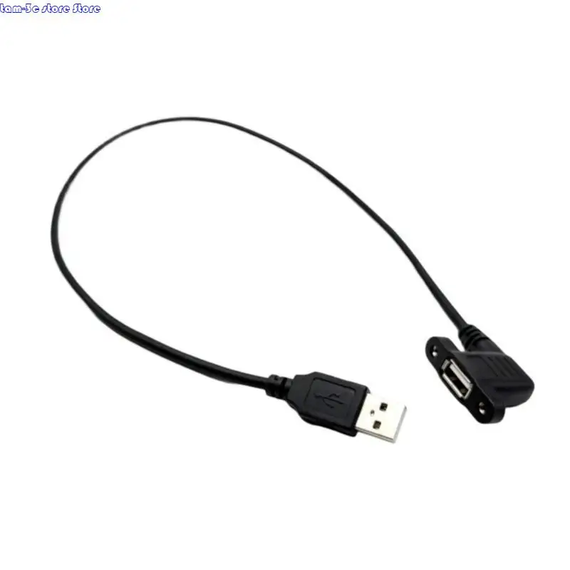 D0UA USB 2.0男性から雌の延長ケーブルコードワイヤーとスクリューパネルマウント28AWG