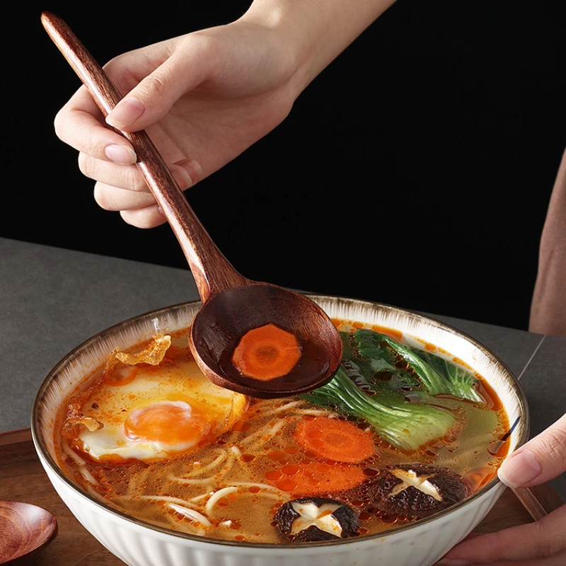 Cucchiaio di legno giapponese utensili da cucina manico lungo cucchiaio di riso secco accessori da cucina in legno per uso domestico cucchiaio di