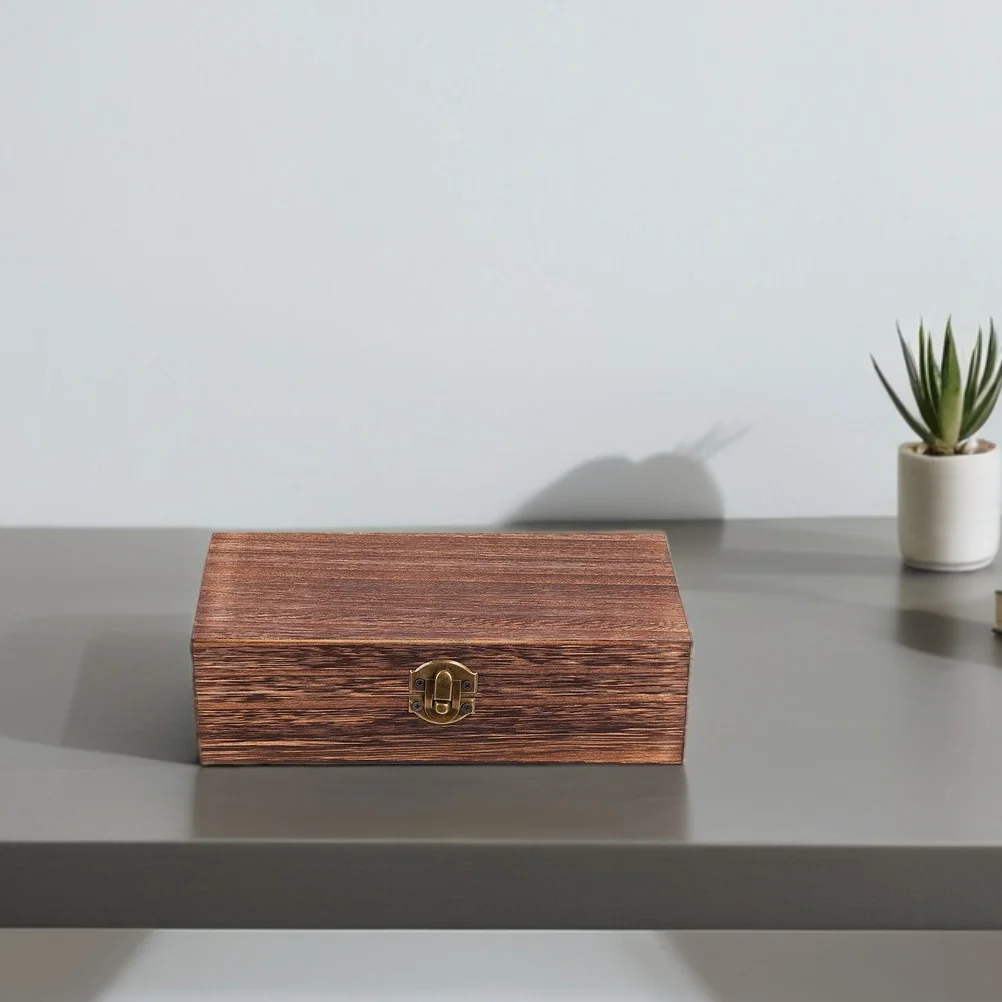 

2Pcs Vintage Wooden Box Rustic Rectangular Storage Case Craft Wood Boxes for Trinkets Keepsake Jewelry Accessories