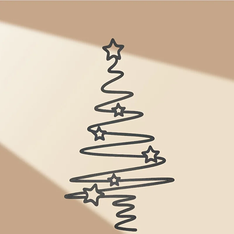 قطعة واحدة من فن الحائط المعدني لشجرة عيد الميلاد - منحوتة حديدية للحديقة الخارجية، ديكور منزلي داخلي لعيد الميلاد والهالوين وعيد الشكر #6