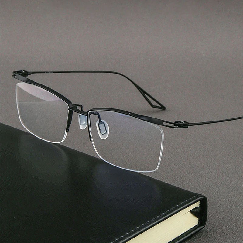 Réplique de lunettes en titane pur pour hommes, série ACT japonaise, grand visage, monture carrée ultralégère, demi-jante, pour occasions formelles