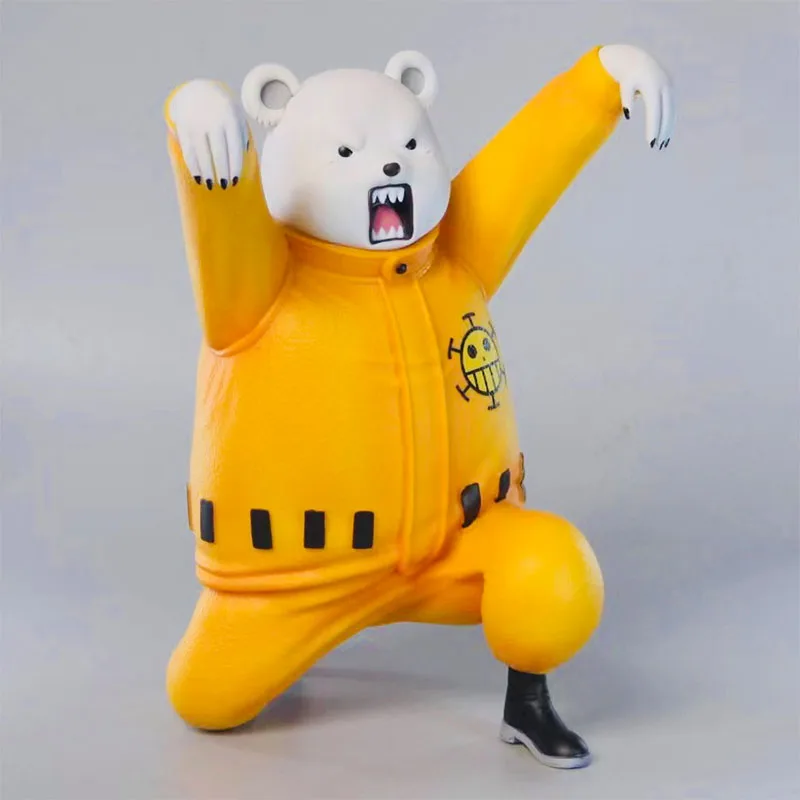 18cm One Piece Bebo Bear Kung Fu Big Bear Gk Statue Q-Edition Cute Two Headed Handmade Model Desktop Decoration Doll Toy Gifts