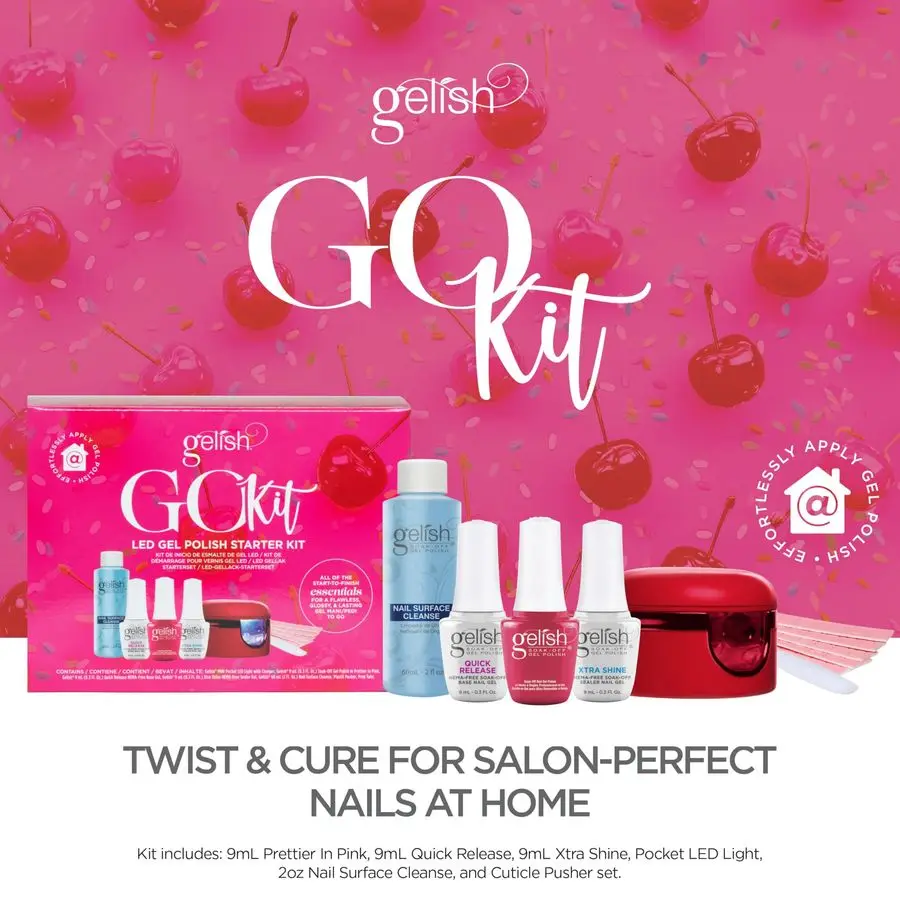 MINI Go Kit Complete Gel Polish Set for DIY Manicure amp Pedicure with Limited Edition Red Pocket LED Light for AtHome Salon Qua