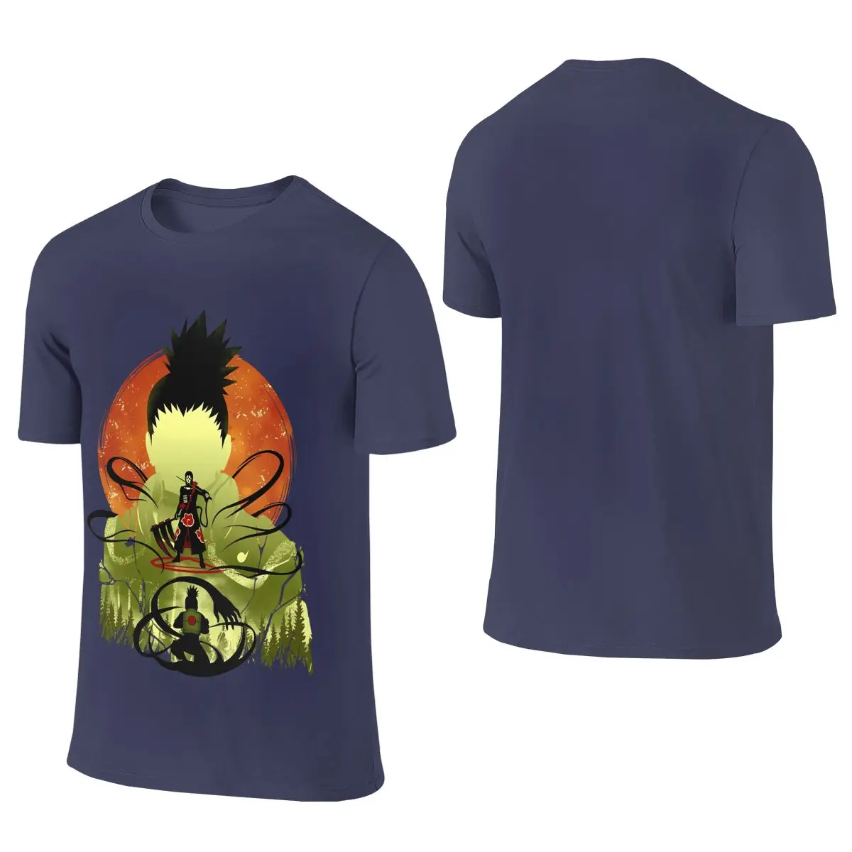 Shikamaru Vs. Hidan Anime Graphic V-Neck Reversible T-shirt Niche Casual   Women's T-shirts