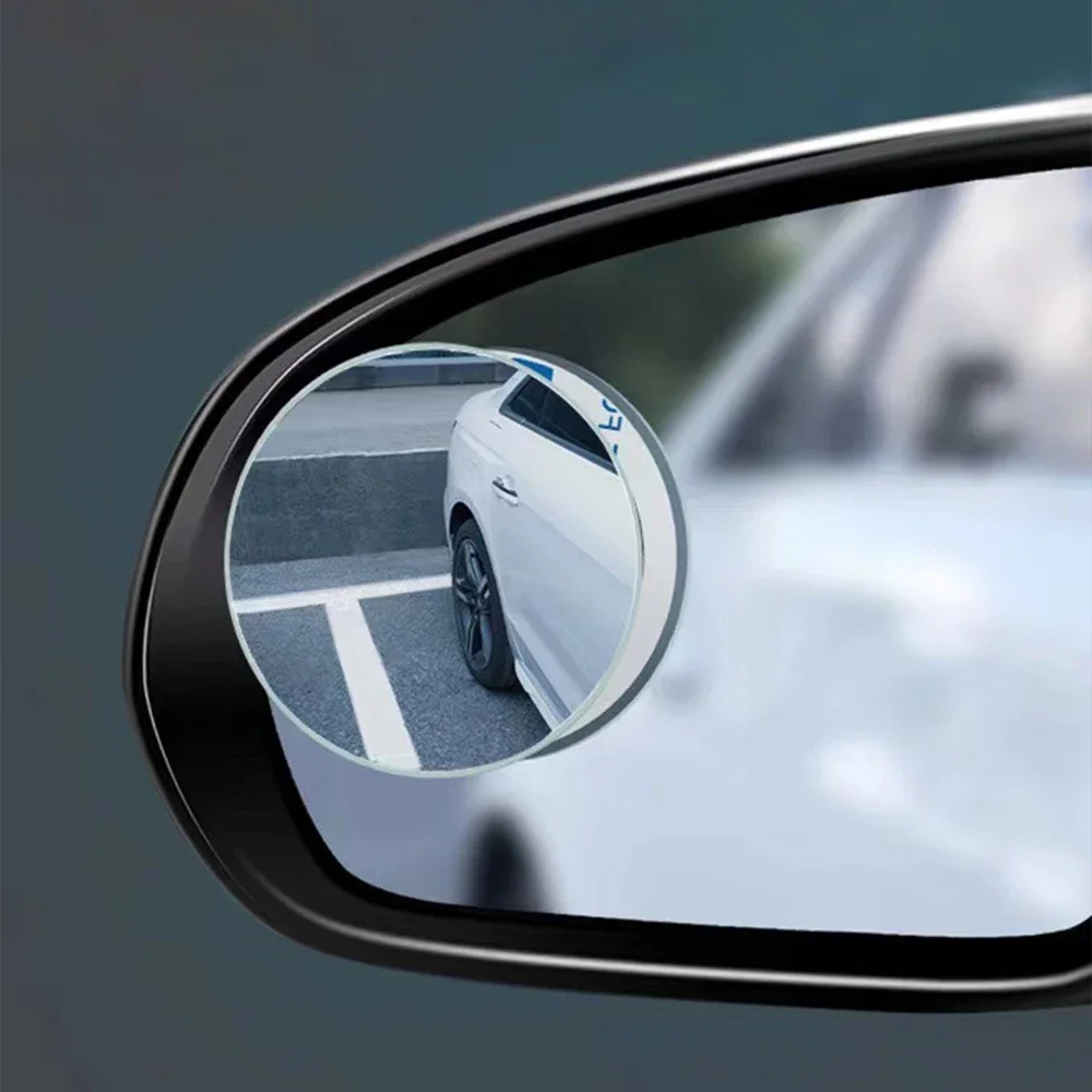 2Pcs Car Wide Angle High Definition Glass ABS Assisted Rearview Mirror 360 Degree Adjustable Blind Spot Mirror Car Accessories