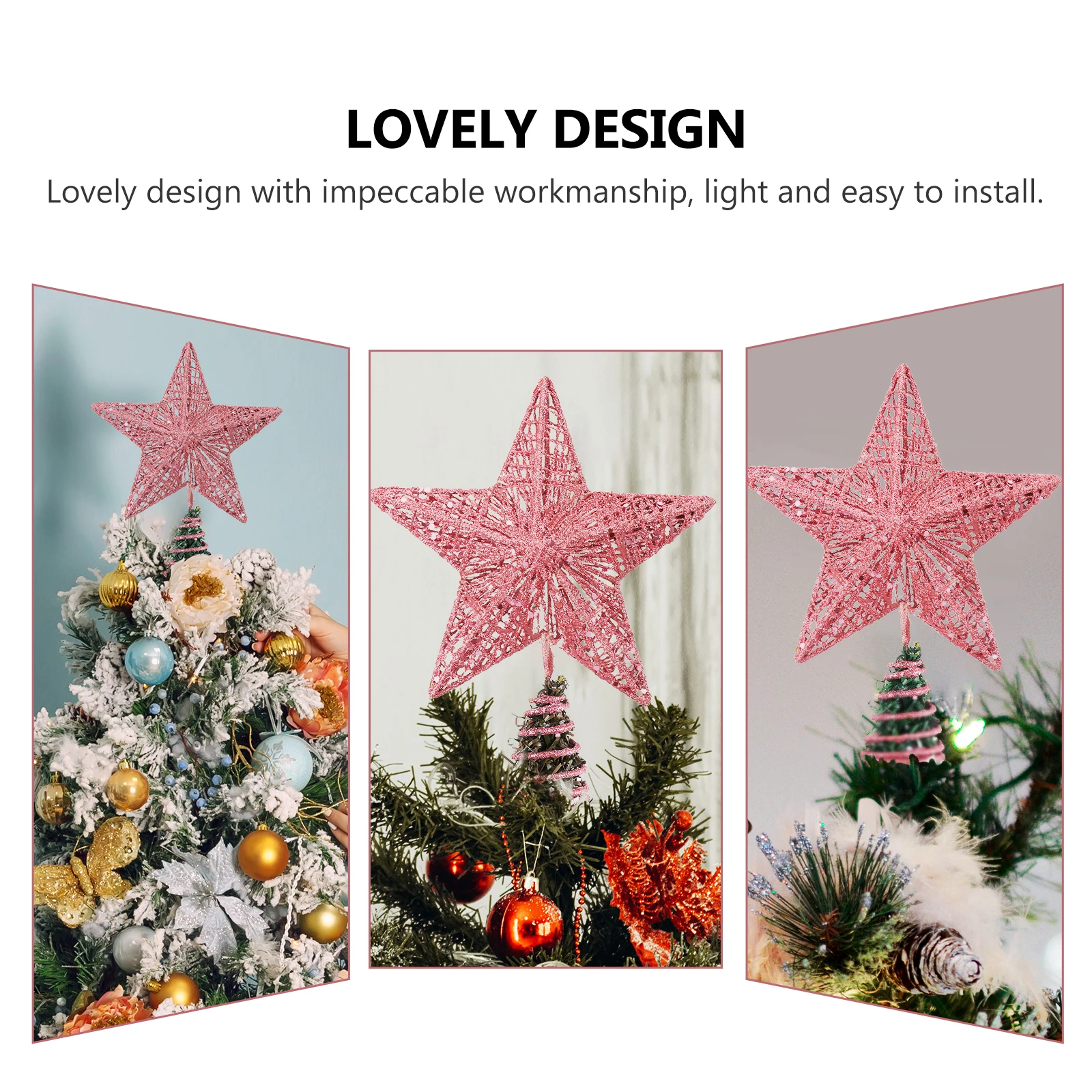 

Glowing Tree Top Star Christmas Toppers with Lights Treetop Decorations Xmas Ornaments