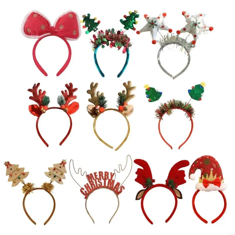 

A3pb Elastic Christmas Harding Headdsed Новый год детская обруча Creative Pattern Headgear