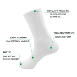 Spring and summer men's and women's socks casual long elastic solid color cotton socks summer combed cotton white mid-tube socks