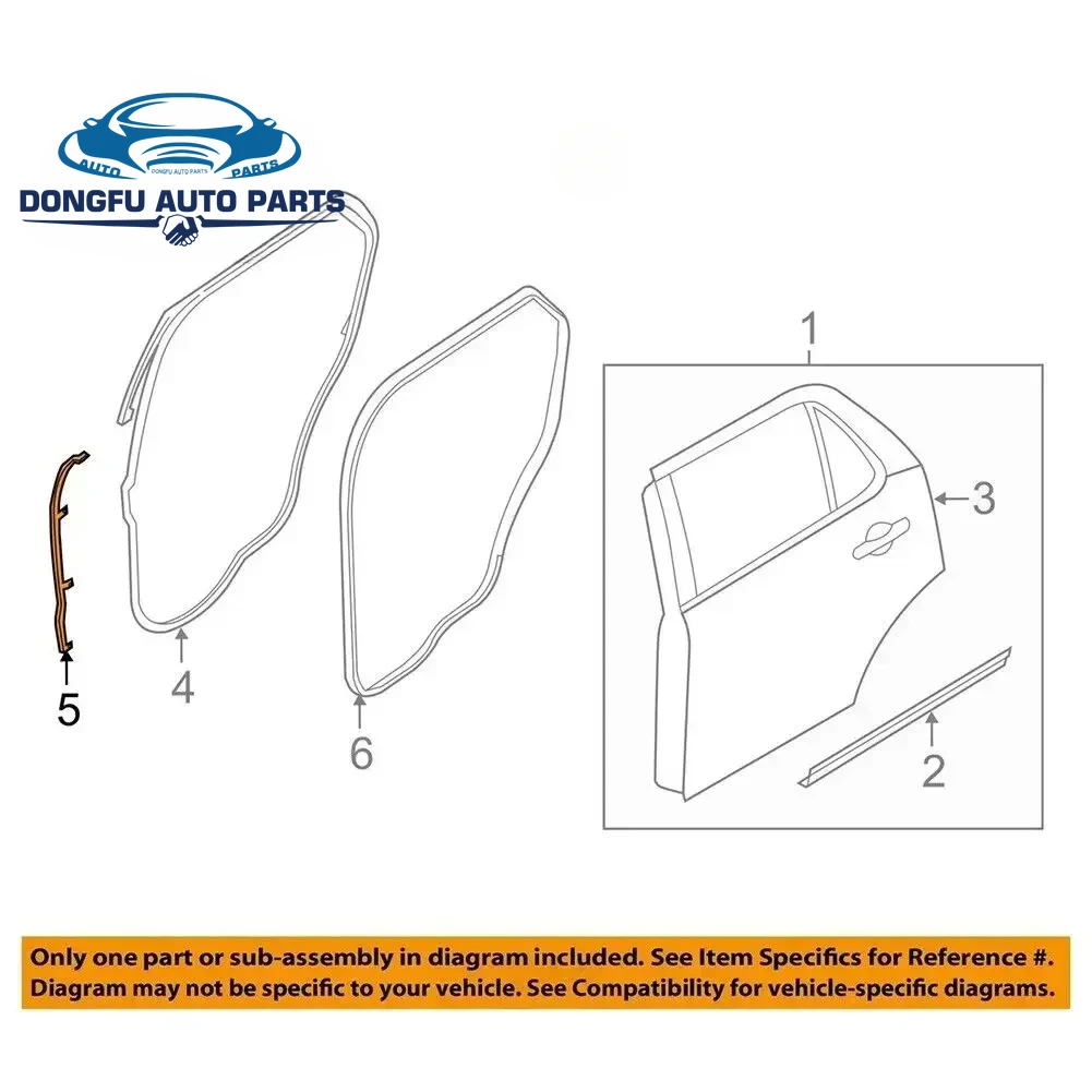 Rear Door Left Right Weatherstrip Sealing Strips For Ford Explorer 2011-2019 BB5Z7825325B BB5Z7825324B