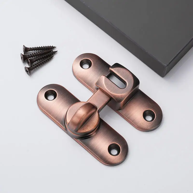 Zamek do drzwi ze stopu cynku i stali nierdzewnej 304, bez wiercenia, 90/180 stopni °   Bezpieczna klamra antykradzieżowa bez wiercenia, akcesorium do zabezpieczenia domu.