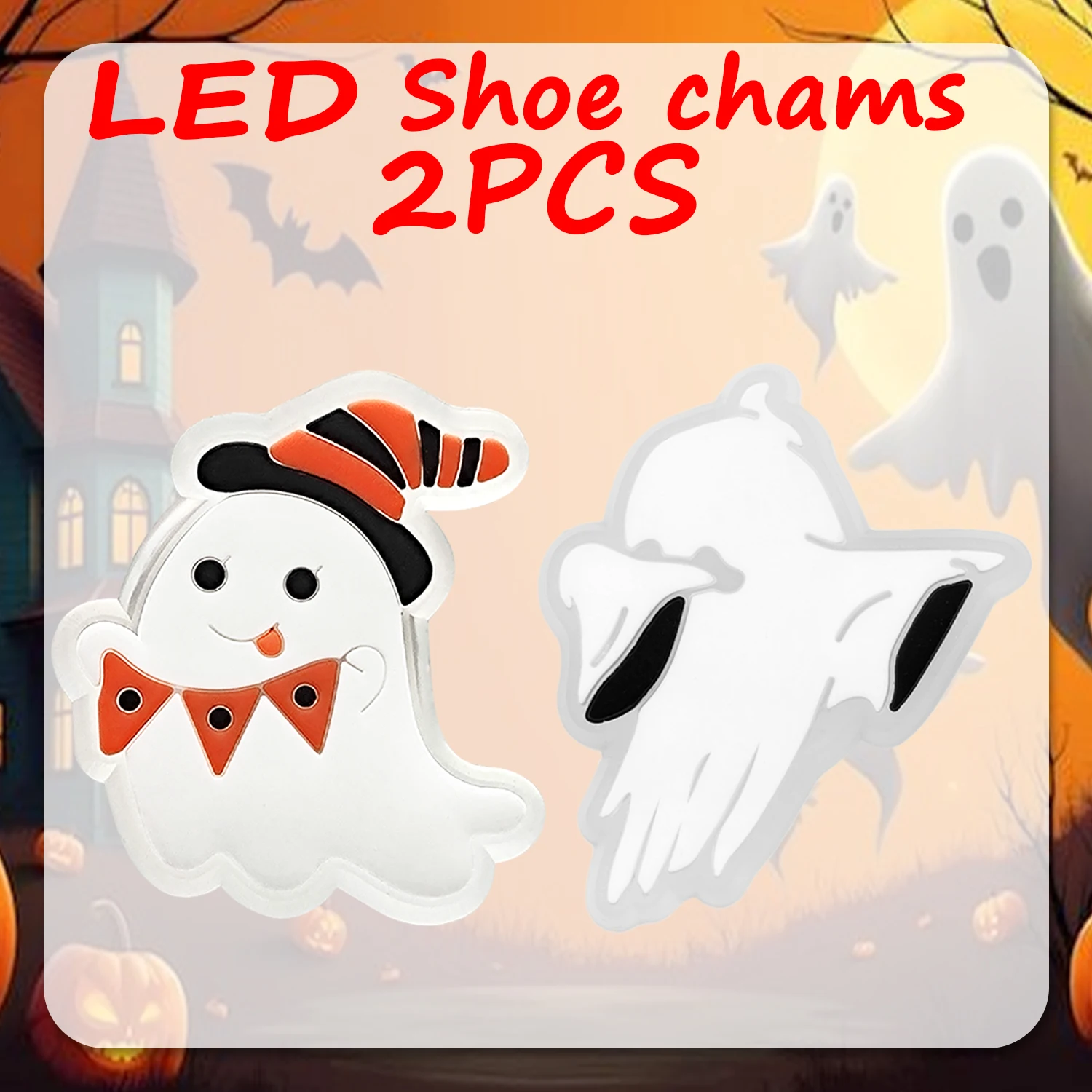 1/2/5 Stück Halloween-Schuhdekoration für Sandalen, lustiger Kürbis-Geist-Schuhanhänger, Zubehör, Katzenfledermaus, geeignet für alle Clogs – Detail 4
