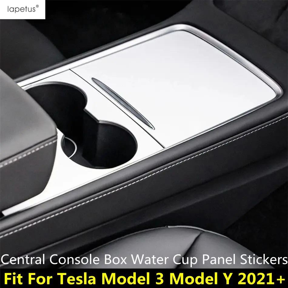 

Central Console Storage Box Water Cup Panel Stickers Protection Mat Pad Cover Accessories Interior For Tesla Model 3 Y 2021 2022