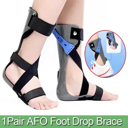 1Pair Adjustable Medical AFO Foot Drop Brace-Ankle Foot Orthosis Drop Foot Stabilizer Support for Walking with Shoe