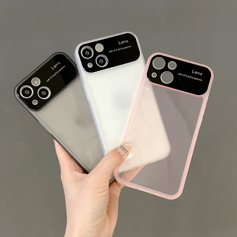 Large Window Black and White Powder Transparent Soft Case Suitable for IPhone11 12 13 14 Pro Max Small Refreshing Phone Case