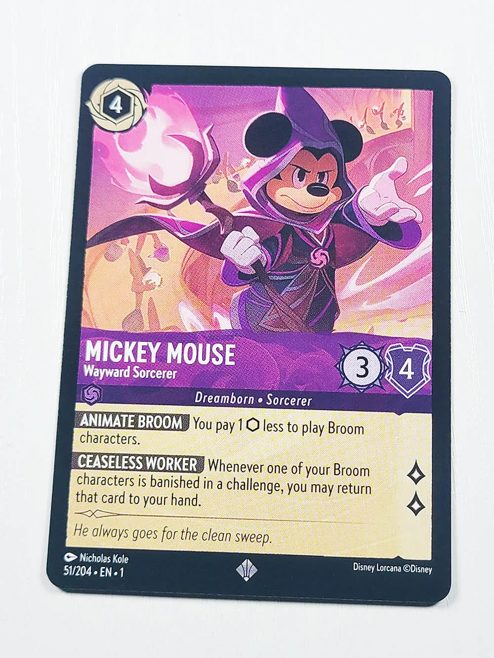 Disney Lorcana Proxy NoneFoil mickey mouse  TCG Game Cards collection