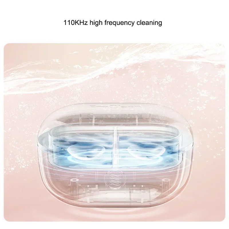 Eraclean Mini Contact Lens Ultrasonic Cleaning Machine 110KHz Remove Tear Protein with Magnetic Charging Storage Box