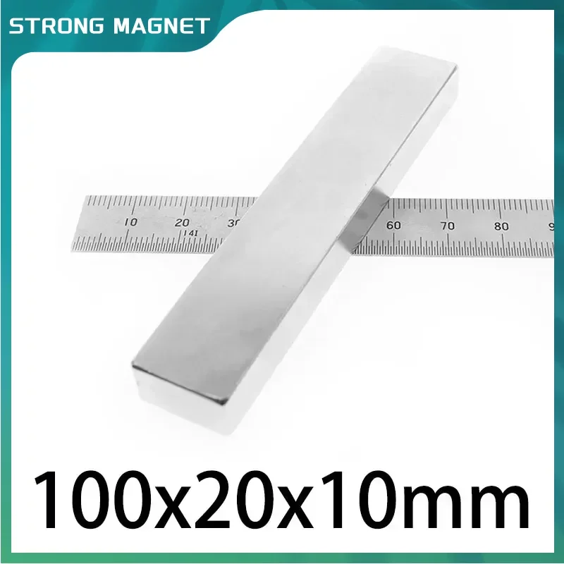 

100x20x10mm Block Powerful Magnets Long Sheet Neodymium Magnet 100mm x 20mm x 10mm Strong Permanent NdFeB Magnets