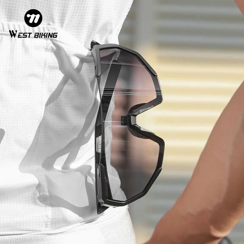 

Велосипедные очки WEST BIKING HD с защитой от запотевания, фотохромные, для любых погодных условий, с большой оправой, унисекс, солнцезащитные очки UV400