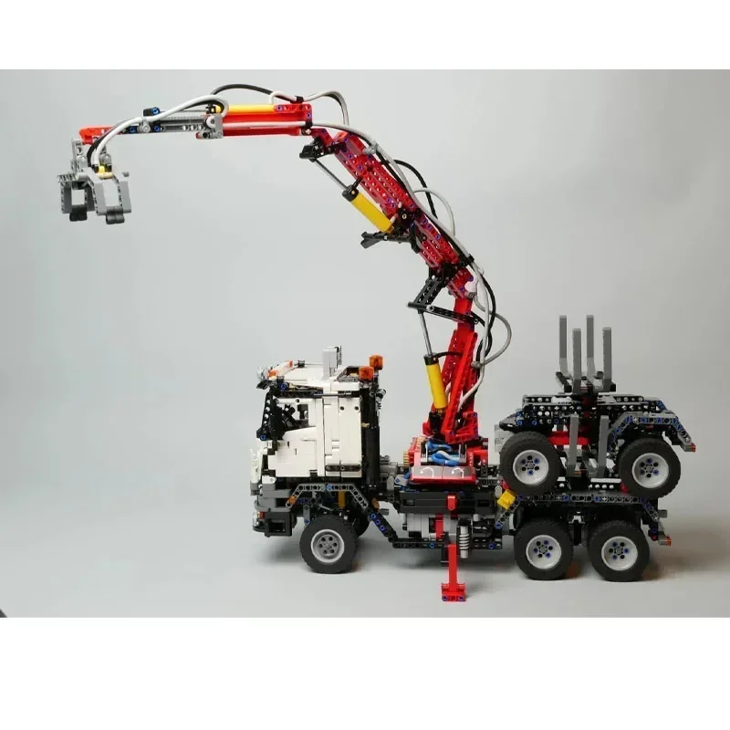 MOC-5890 Transport de fret Long camion en bois modèle de construction 2926 pièces MOC créatif garçon enfants anniversaire bloc de construction jouet cadeau