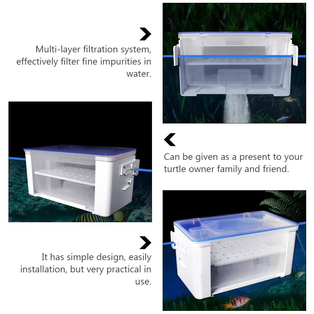 

Aquarium Box Turtle Filter Fish Waterfall Filter Multi-Layer Filtration Hanging Fish Tank Purifier For Aquarium Turtle Tank