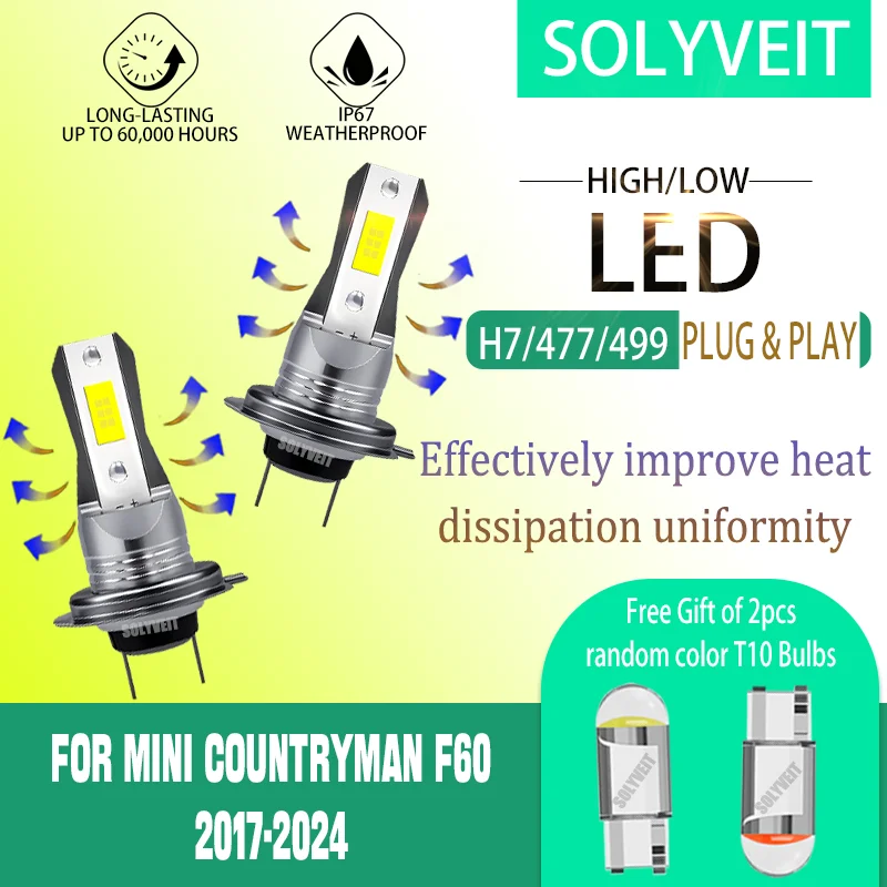 

perfect fit 6000K white beam LED H7 High Low Beam Headlight For Mini Countryman F60 2017 2018 2019 2020 2021 2022 2023 2024