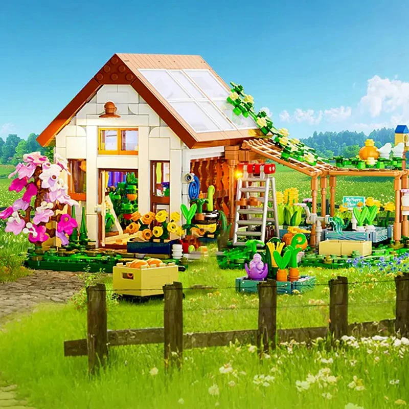 

Домашнее садоводство, освещение зеленого дома, наборы зданий, городский сад, уличная модель, модульные здания, блоки, подарок для взрослых, 1482 шт.