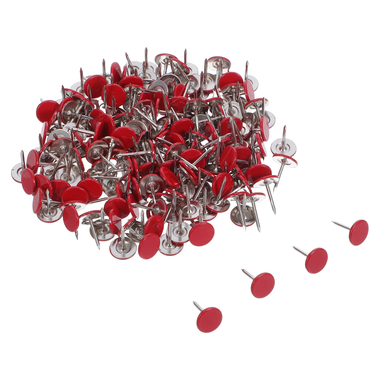 

200pcs Decorative Tacks Red Flat Rounded Pushpin 17X11Mm Strong Hold For Bulletin Board Map Photo Display Thumbtacks Wall Office