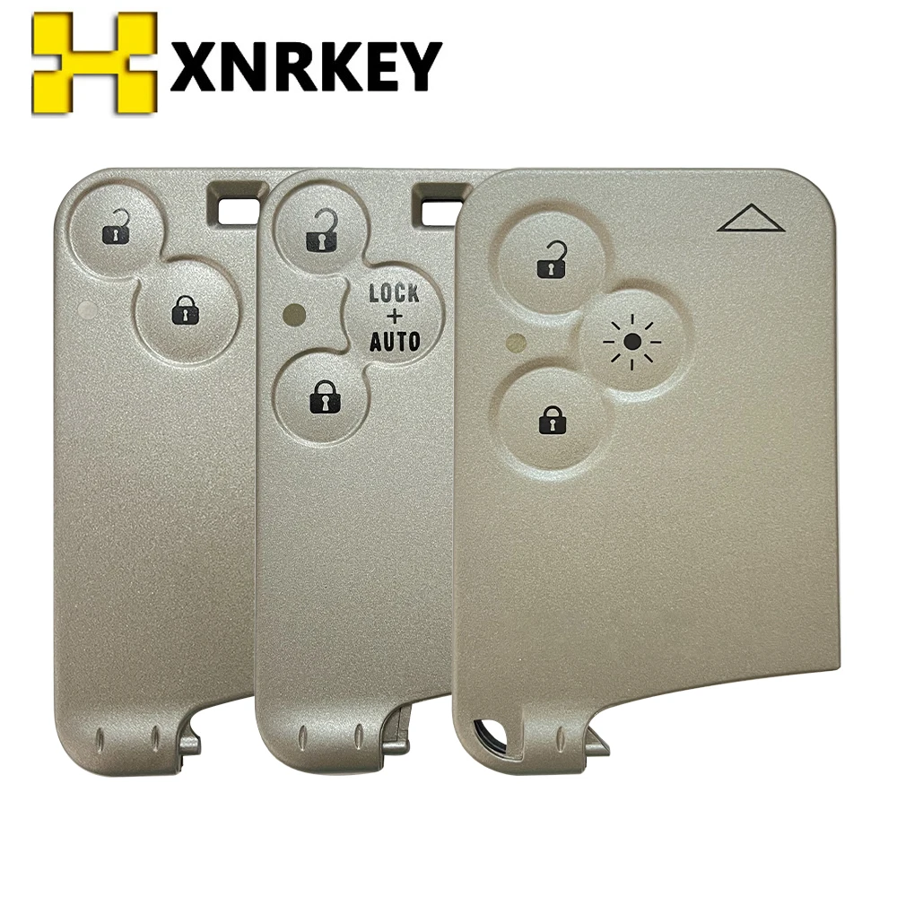 XNRKEY 2/3 Button Smart Card Remote Car Key Shell for Renault Laguna Espace Card Key  Without Blade Without Words Without Logo