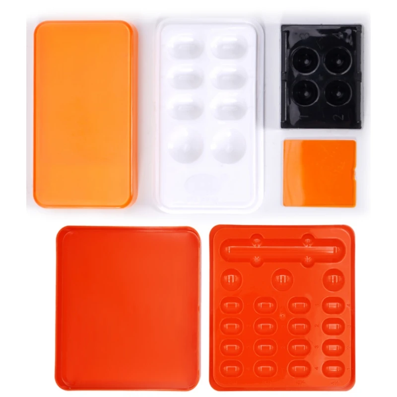  Dental Resin Shade Light Storage Box 4/8/19 Holes Mixing Tray with Cover Denture Teeth Patch Retainer Protector Case