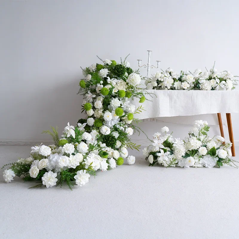 Wedding decoration table waterfall floral set, Mori simulated fake flower photography prop dessert table arrangement