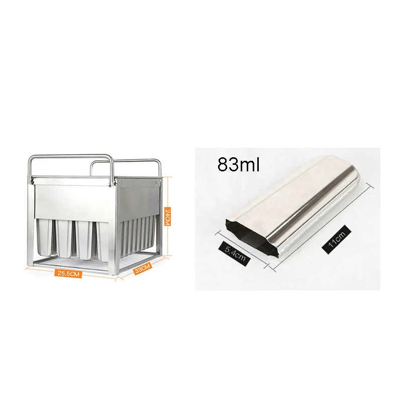 Moule à Crème Glacée En Acier Inoxydable Avec Porte-Bâton Tête Ronde - Kit Complet 6 Moules + Accessoires Pour Glaces Maison