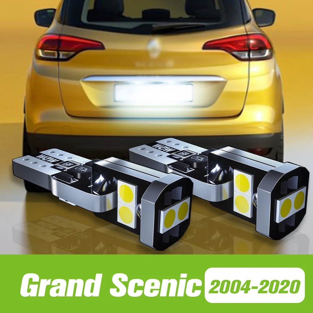 2pcs For Renault Grand Scenic 2 3 4 2004-2020 LED License Plate Light 2011 2012 2013 2014 2015 2016 2017 2018 2019 Accessories